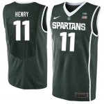 Men Michigan State Spartans NCAA #11 Aaron Henry Green Authentic Nike Stitched College Basketball Jersey LQ32O01WS